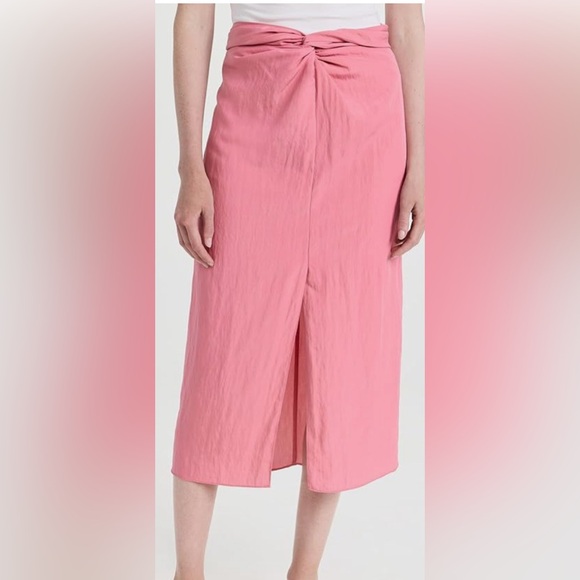 Vince Draped Knot‎ Midi Skirt Rose Pink Size S NWT
